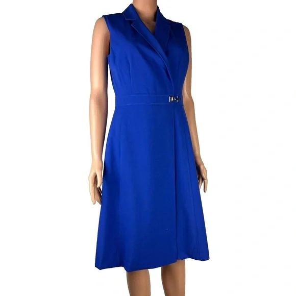 calvin klein blue wrap dress Calvin Klein Women's Printed Chiffon Wrap Dress Blue Size Small - Bed Bath & Beyond